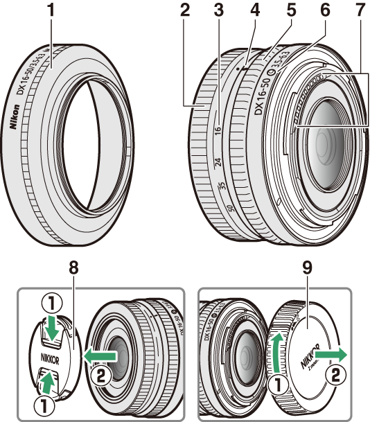 NIKKOR Z DX 16–50mm f/3.5–6.3 VR使用説明書